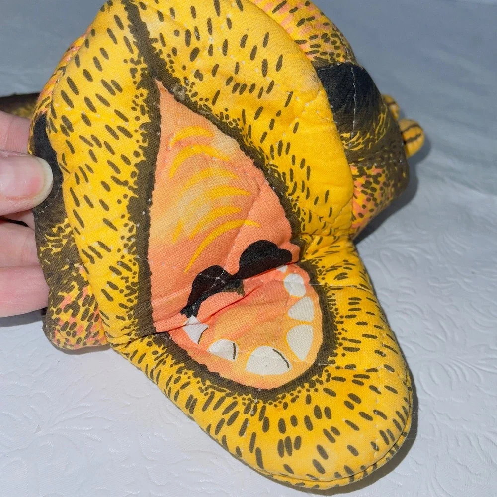 Boston Warehouse Kitchen Moose Oven Mitt OS Brown Yellow Vintage 1992 Decorative